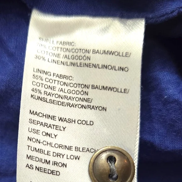 Isabella Sinclair Anthropologie Linen Plaid Shirt Dress Womens Small Blue - Picture 10 of 10